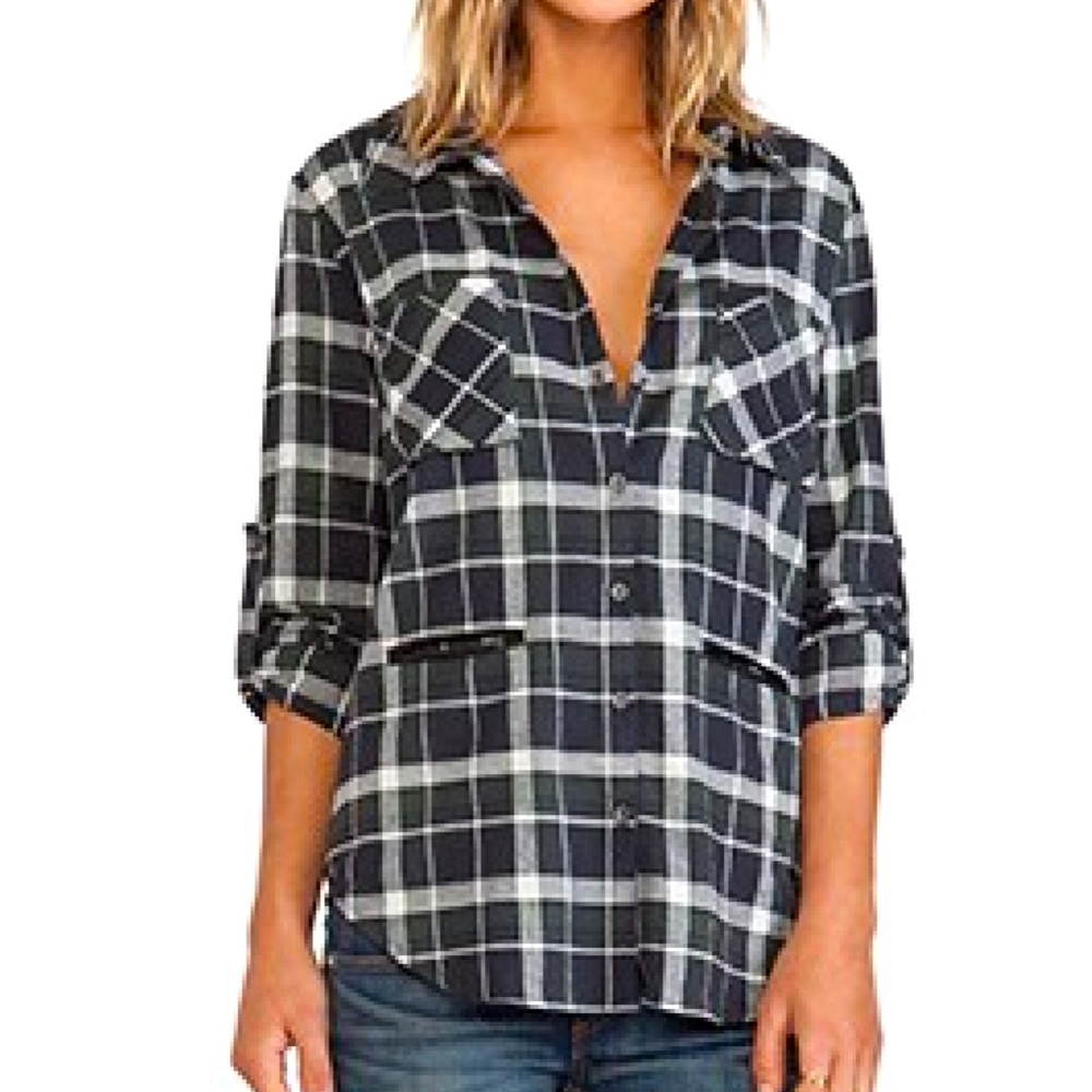 Revolve Heartloom Romy Top Flannel Plaid Shirt Medium